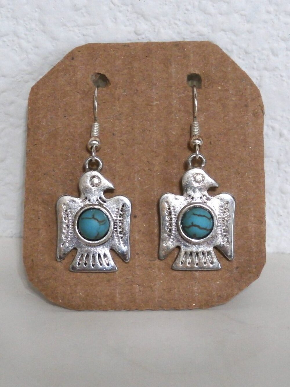 Silver THUNDERBIRD EAGLE Pierced Turquoise Stone Native American Style Jewelry